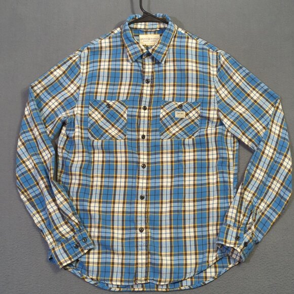 Denim & Supply Ralph Lauren Shirt Mens M Blue Plaid Flannel Long Sleeve Button - Picture 2 of 9